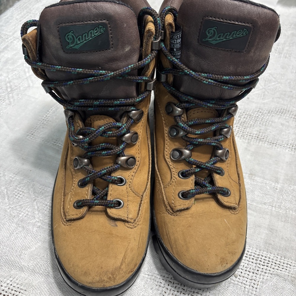 Womens DANNER Brown Leather Waterproof Hiking Boots 48200 Vortex Size 6‎